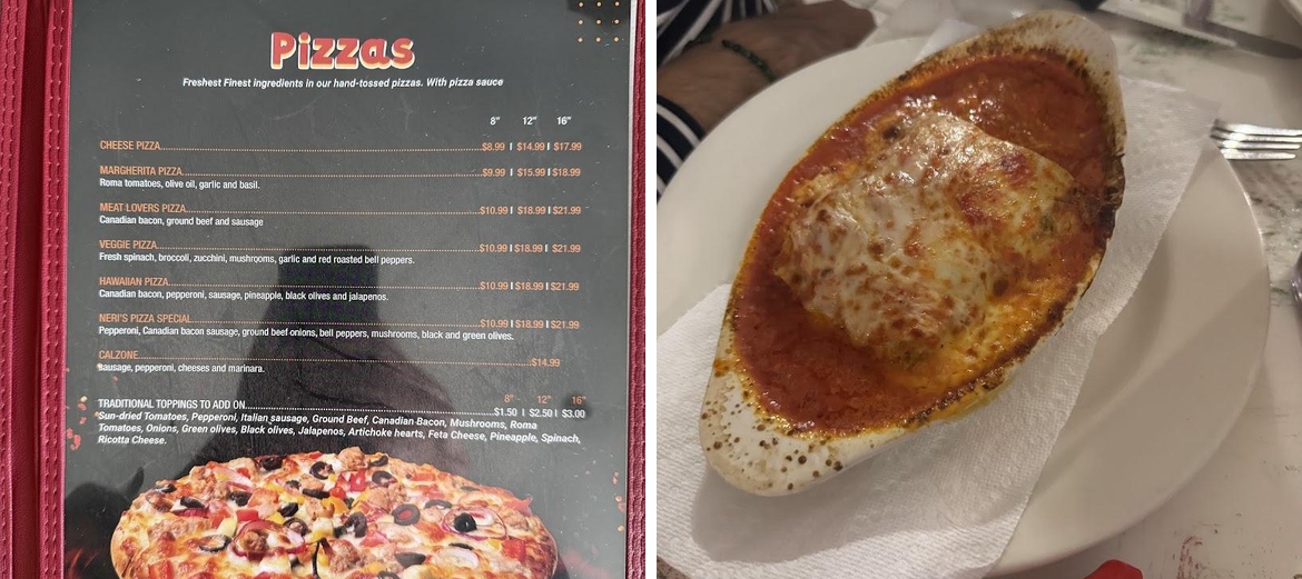 Villa Neri Pizzeria Menu