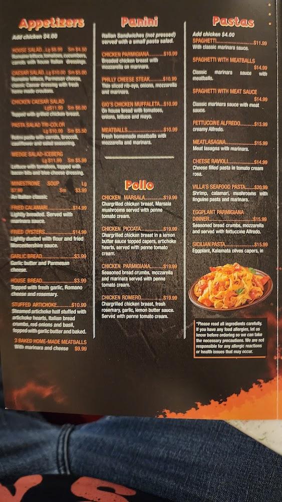 Villa Neri Pizzeria Menu image 2